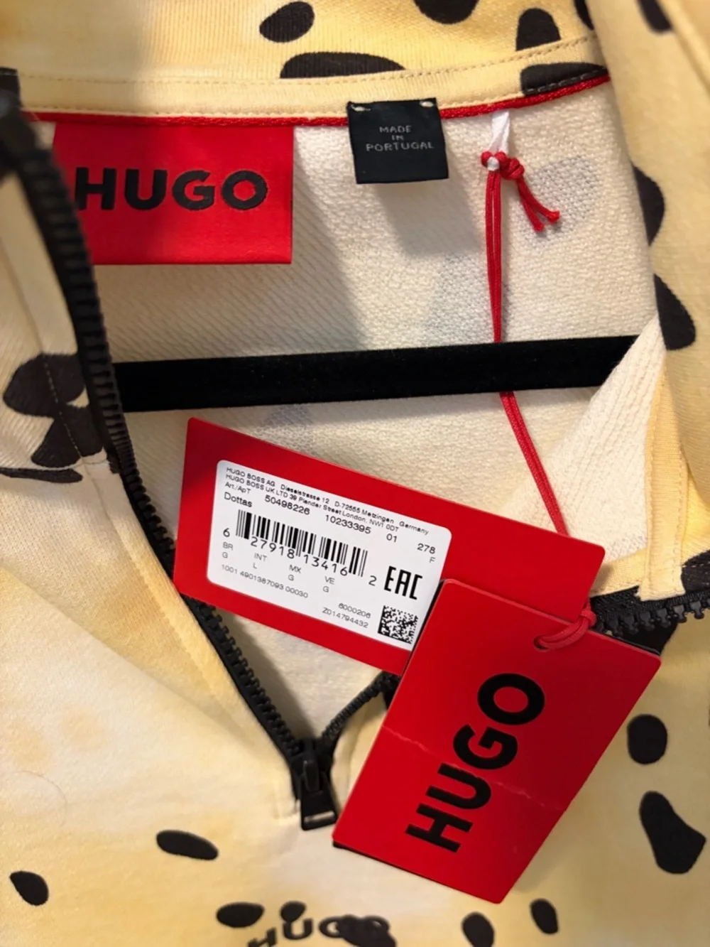 HUGO Yellow & Black Spot Half-Zip Pullover - Picture 2 of 5